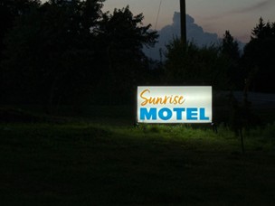 The Sunrise Motel sign